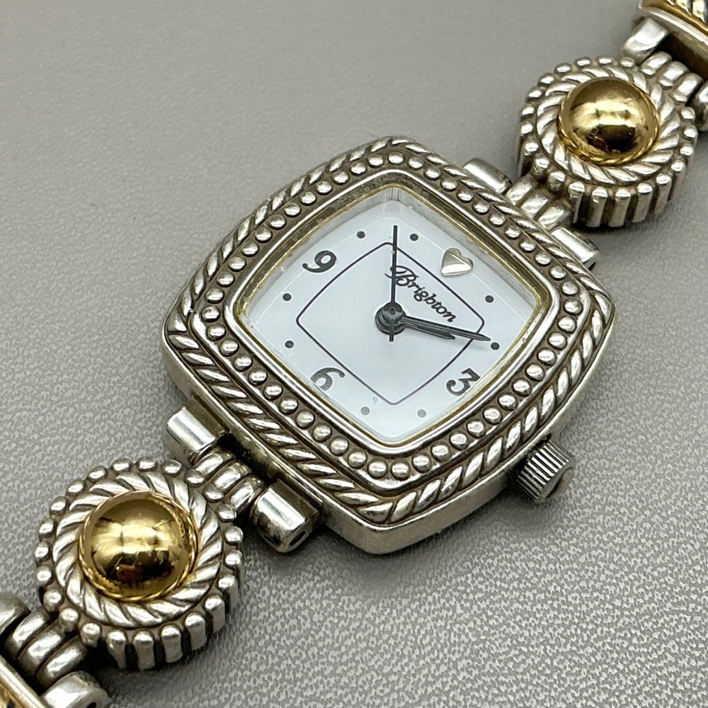 Brighton Watch Womens Tuscany Two Tone Toggle Bracelet 7-8.25" NEW BATTERY